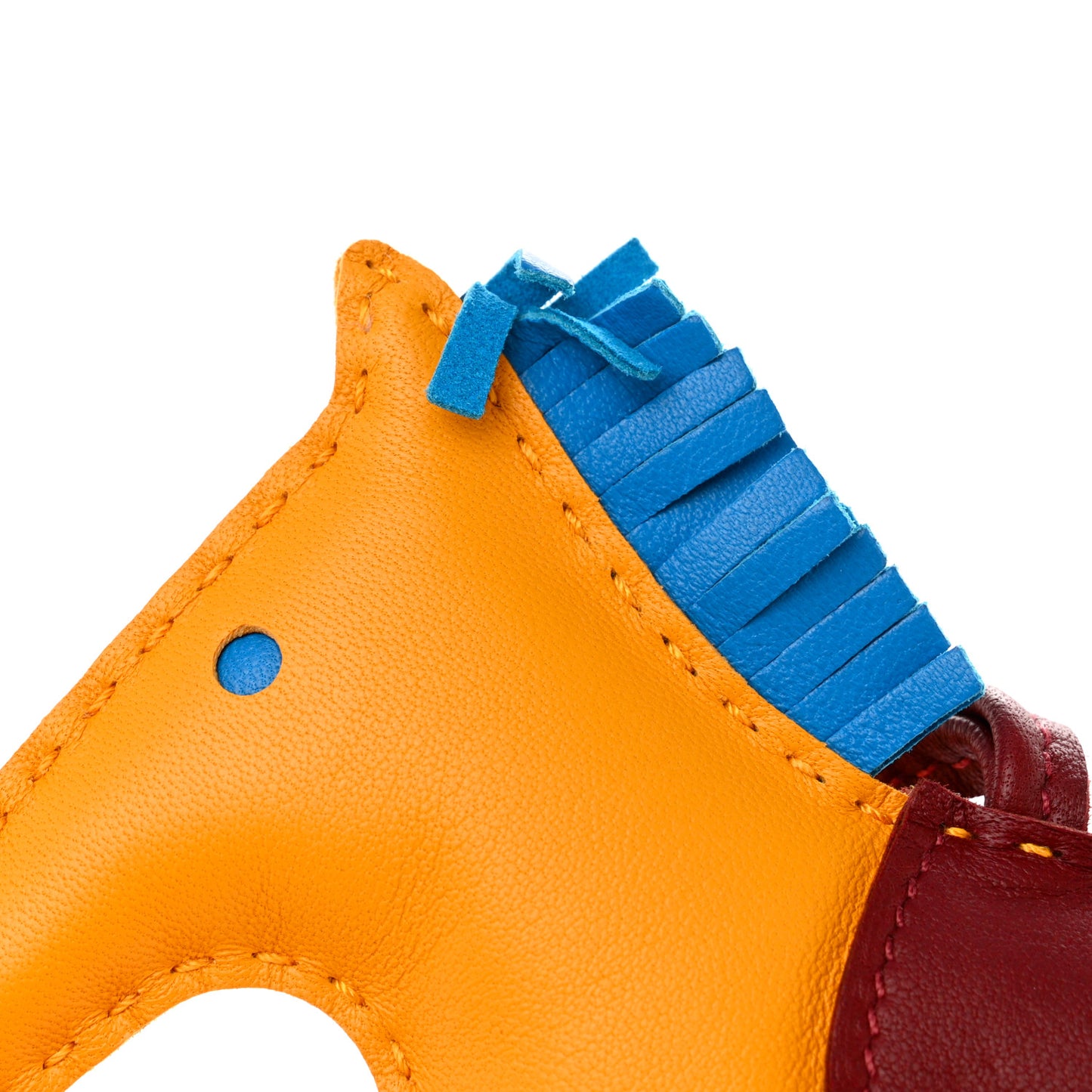Milo Lambskin Grigri Rodeo Horse Bag Charm MM Jaune D'Or Bleu Agate Cornaline
