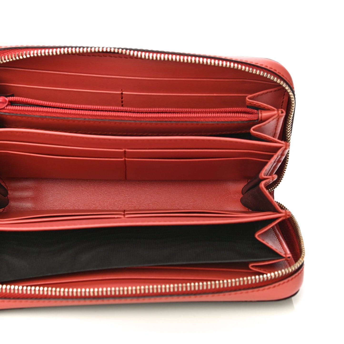 GG Supreme Monogram Zip Around Wallet Coral