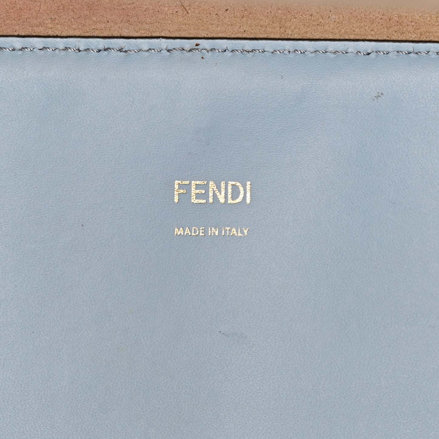 Vitello King Plexiglass Logo Embossed Medium Fendi Sunshine Shopper Tote Azzurro Baby