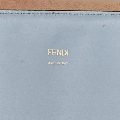 Fendi Vitello King Plexiglass Logo Embossed Medium Fendi Sunshine Shopper Tote Azzurro Baby 6 of 17