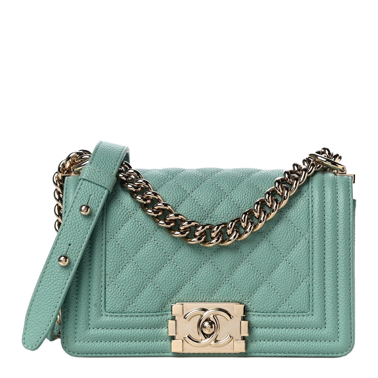 Chanel Caviar Quilted Small Boy Flap Light Blue 1 of 10