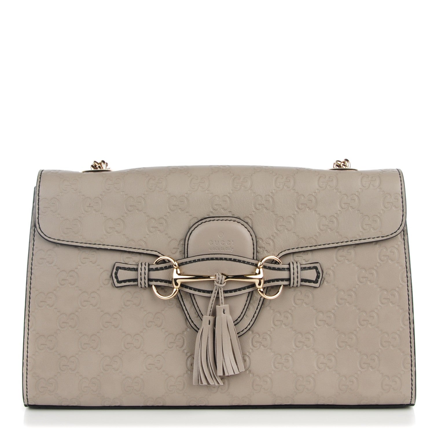 Gucci Soft Guccissima Medium Emily Chain Shoulder Bag Storm Grey 1 of 7