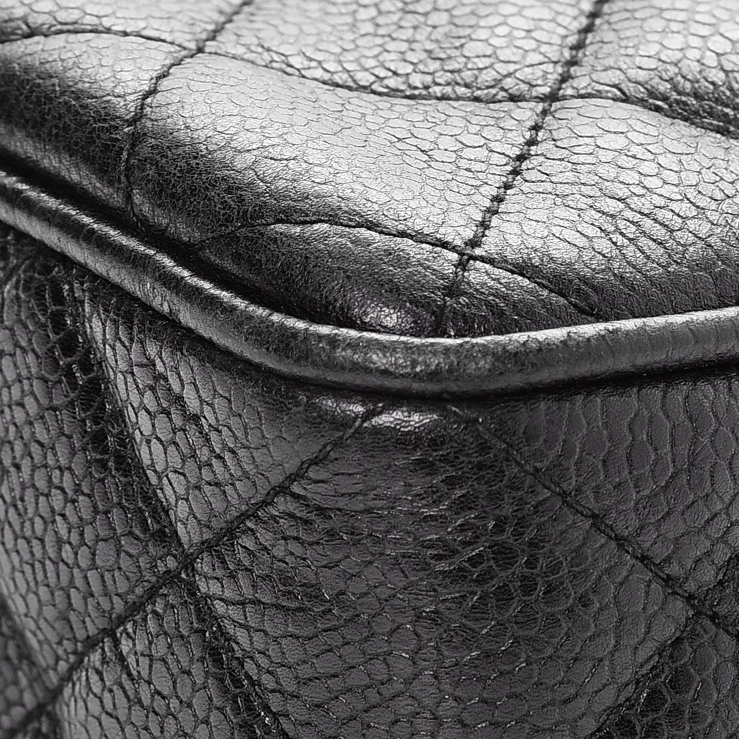 Caviar Quilted Tassel Camera Bag Black