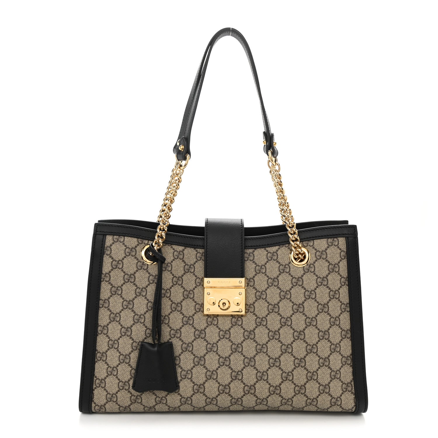 Gucci GG Supreme Monogram Medium Padlock Tote Black 1 of 11