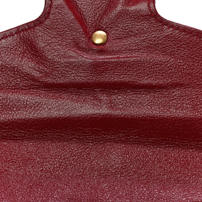 Gucci Vintage Effect Calfskin Matelasse Diagonal Torchon GG Marmont Chain Wallet Black Romantic Cherry 18 of 28