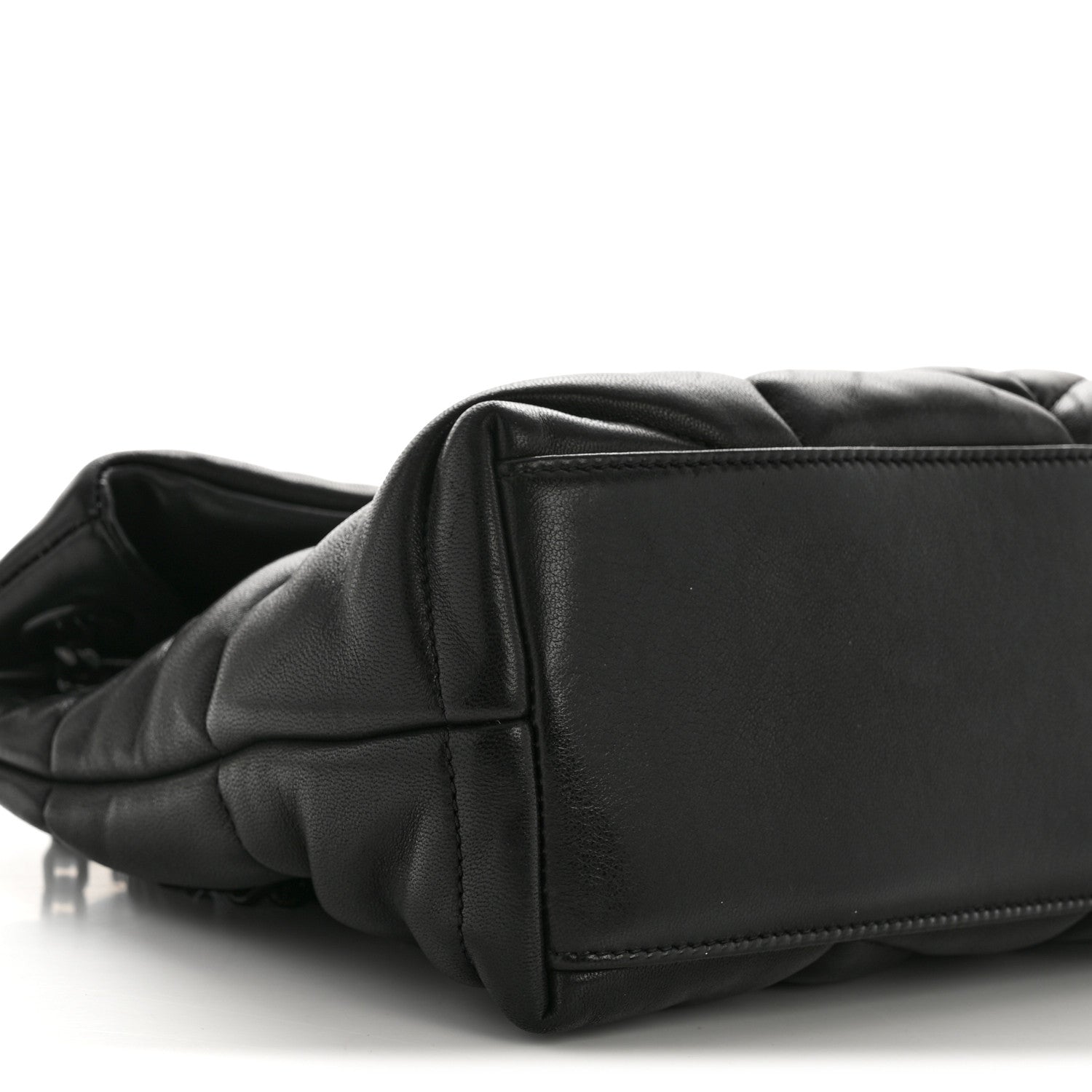 Saint Laurent Lambskin Quilted Monogram Monochrome Small Loulou Puffer Chain Satchel Black 10 of 15