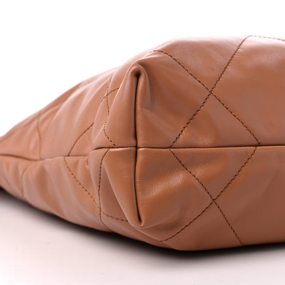 Chanel Shiny Calfskin Quilted Small Chanel 22 Camel 9 of 12