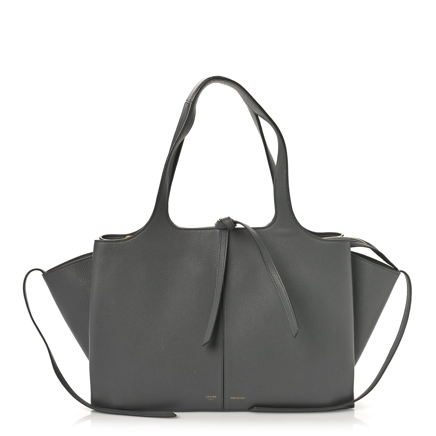 Celine Baby Grained Calfskin Medium Tri-Fold Bag Grey 1 of 12
