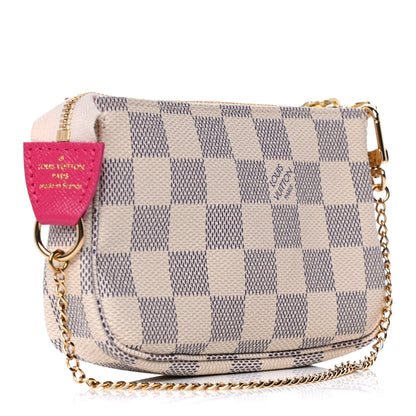 Louis Vuitton Damier Azur 2021 Christmas Animation Hollywood Mini Pochette Accessories Fuchsia 3 of 11