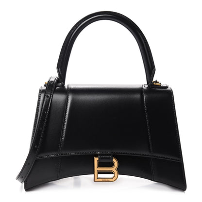 Balenciaga Shiny Box Calfskin Small Hourglass Top Handle Bag Black 1 of 9