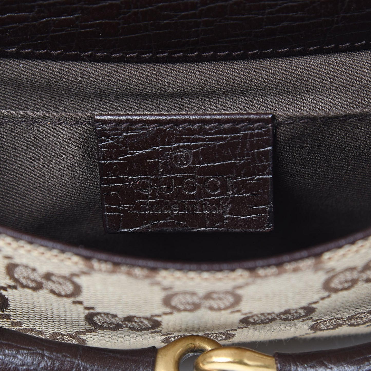 Monogram Horsebit Clutch Dark Brown