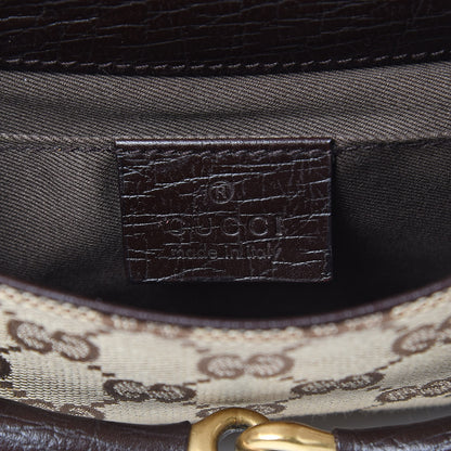 Gucci Monogram Horsebit Clutch Dark Brown 6 of 9
