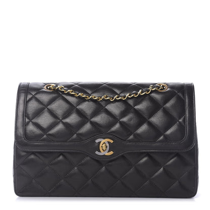 Chanel Lambskin Quilted Medium Double Flap Black 1 of 11