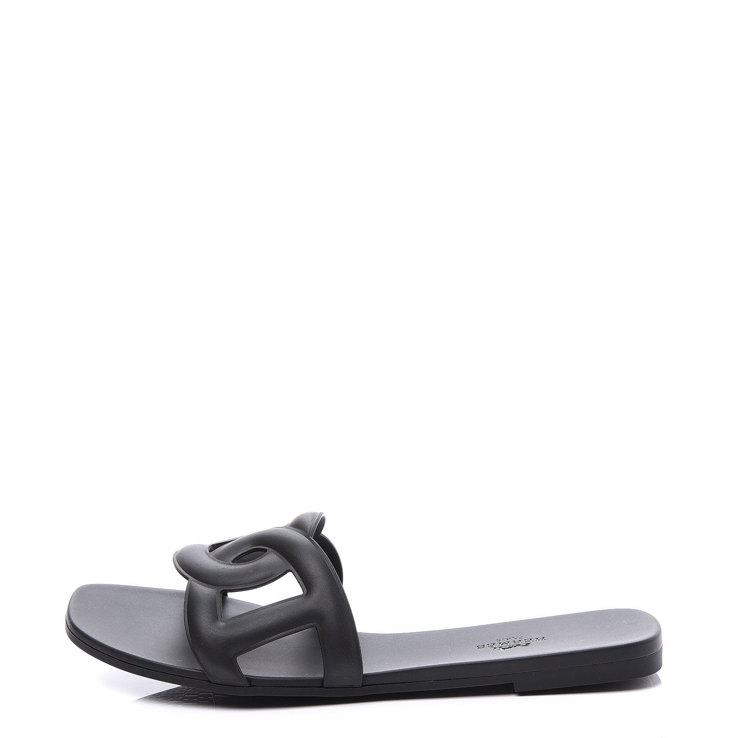 Hermes Rubber Aloha Sandals 40 Black 1 of 10