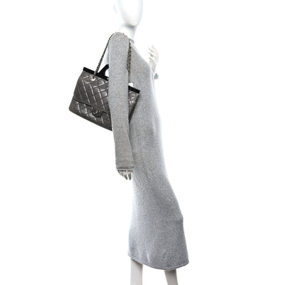 Chanel Glazed Calfskin Quilted Large CC Delivery Tote Grey 2 of 10