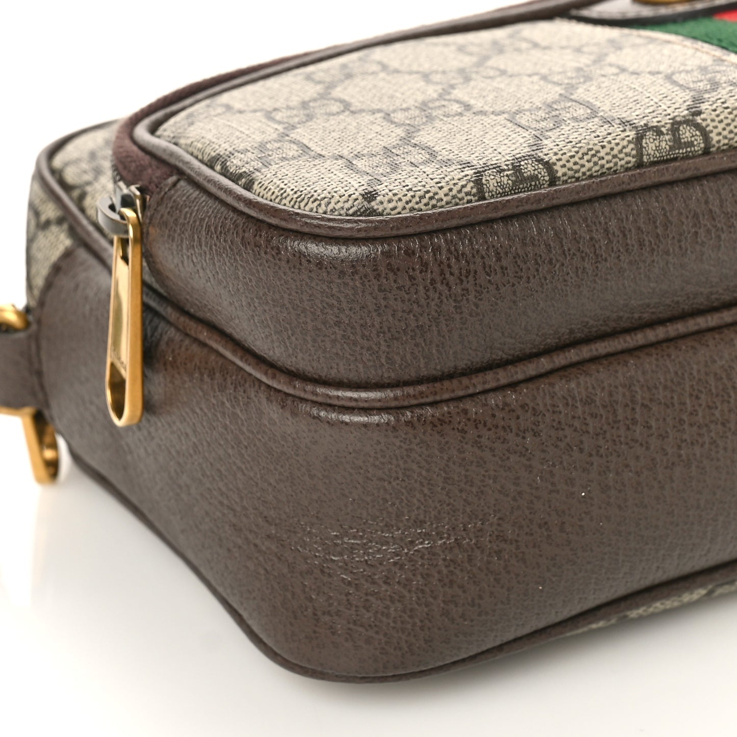 GG Supreme Monogram Calfskin Web Small Ophidia Messenger Bag Beige Ebony New Acero