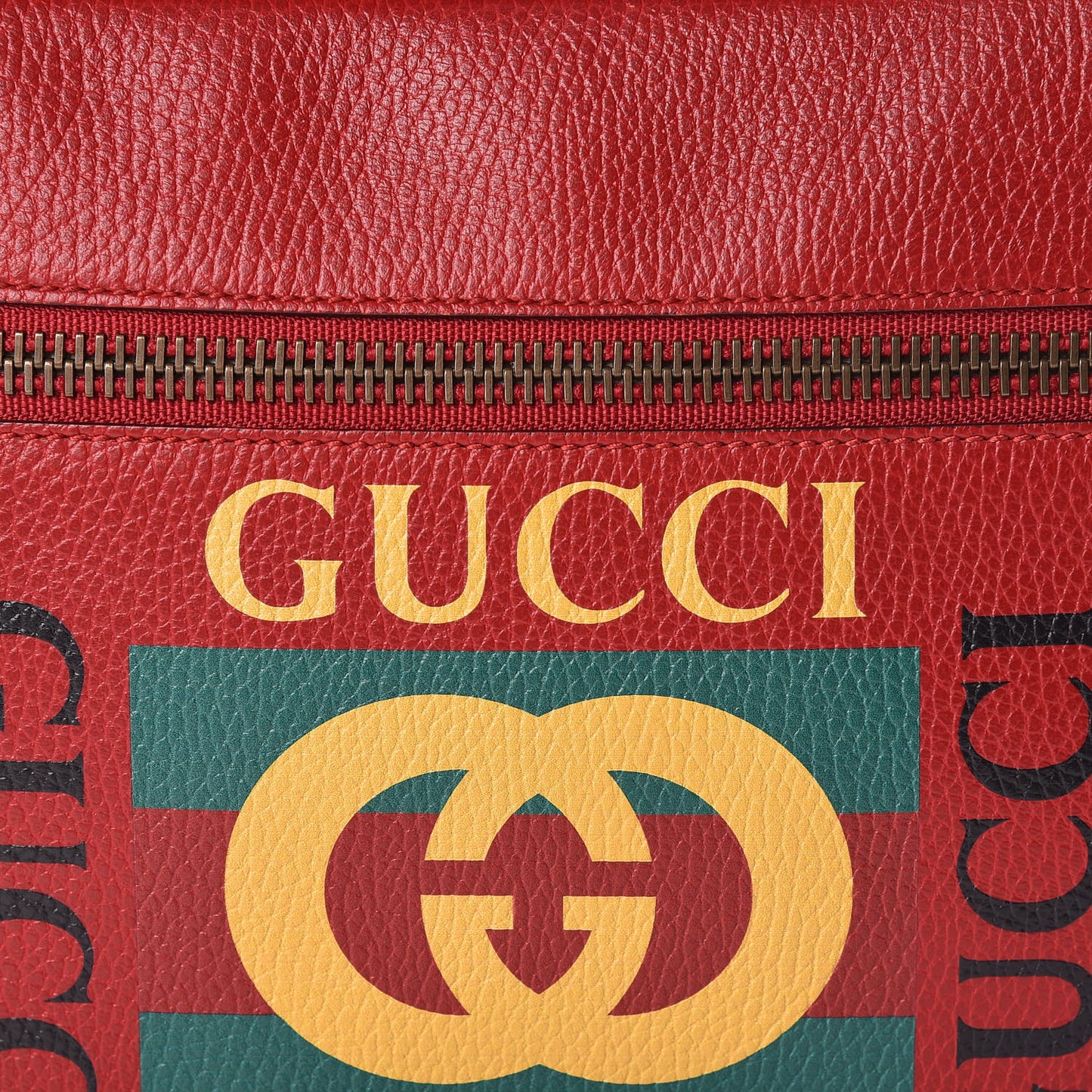 Pebbled Calfskin Logo Messenger Bag Hibiscus Red