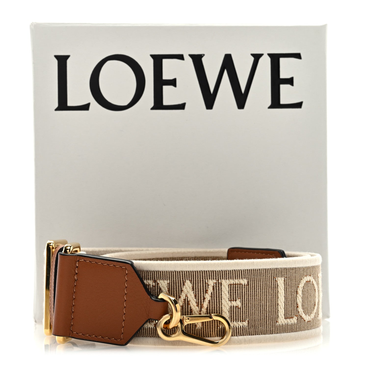 Loewe Calfskin Jacquard Anagram Strap Natural Tan 4 of 4