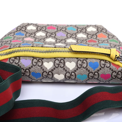 Gucci Soft GG Supreme Monogram Hearts Web Childrens Belt Bag Beige Ebony Multicolor Freesia 10 of 10