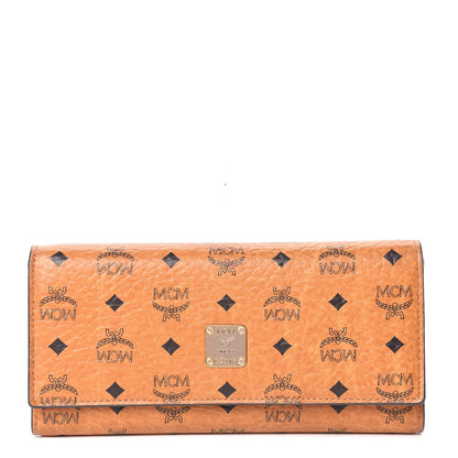 MCM Visetos Heritage Continental Flap Wallet Cognac 1 of 10