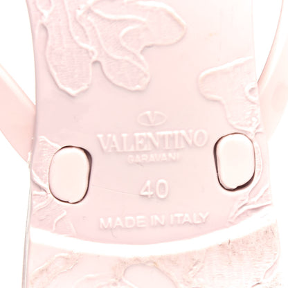 Valentino Garavani PVC Jelly Rockstud Bow Thong Sandals 40 Water Rose 9 of 10
