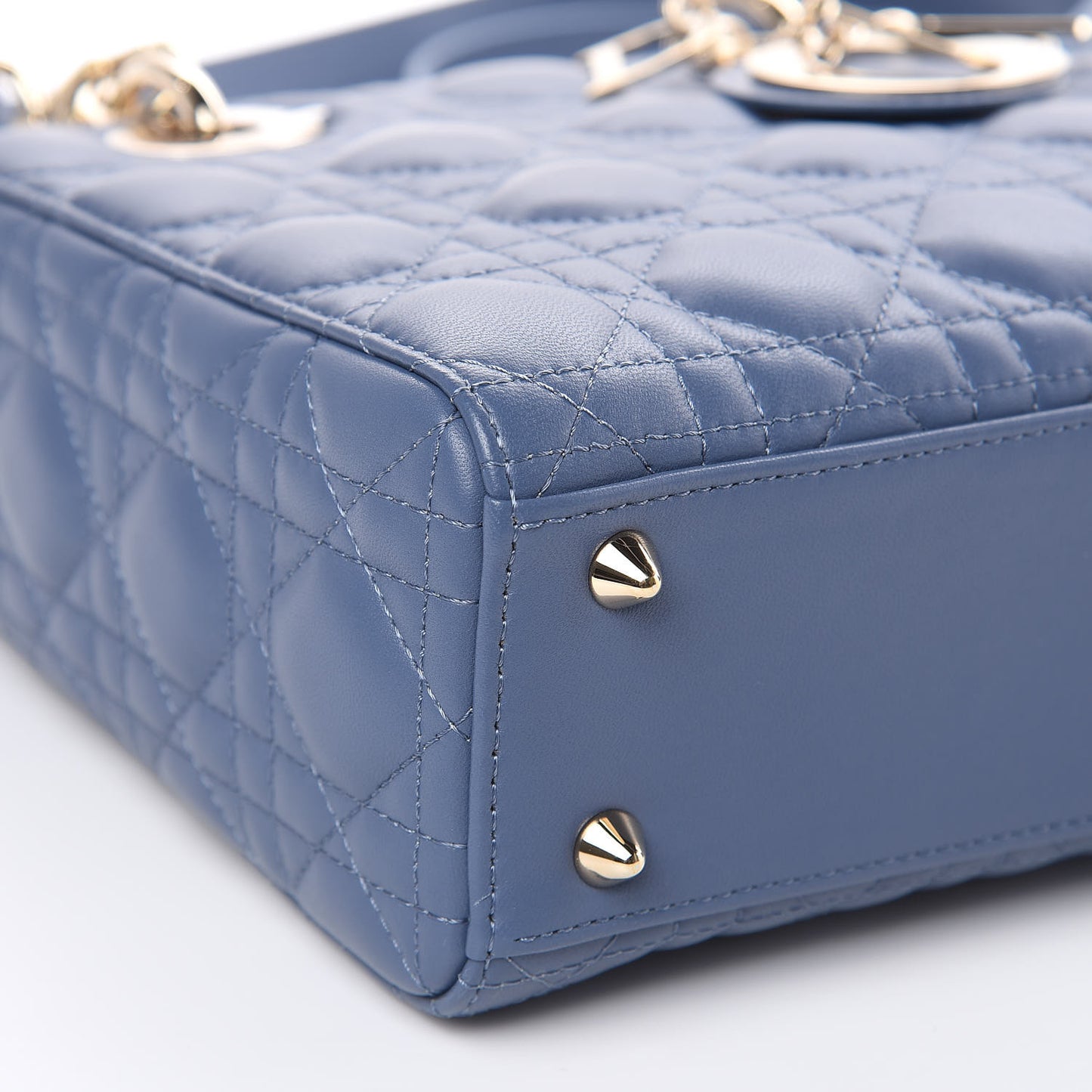 Lambskin Cannage Small Lady Dior Denim