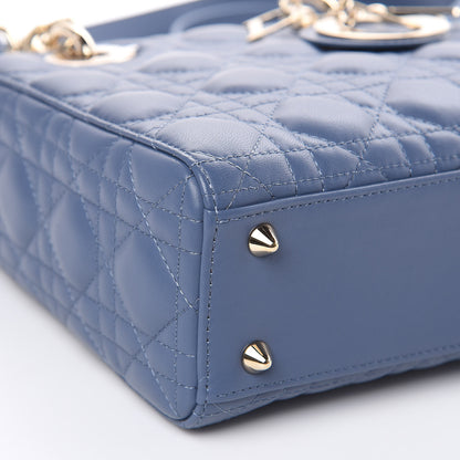 Christian Dior Lambskin Cannage Small Lady Dior Denim 8 of 11