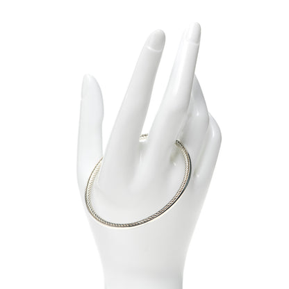 David Yurman Sterling Silver 3mm Cable Classics Bangle Bracelet 2 of 4