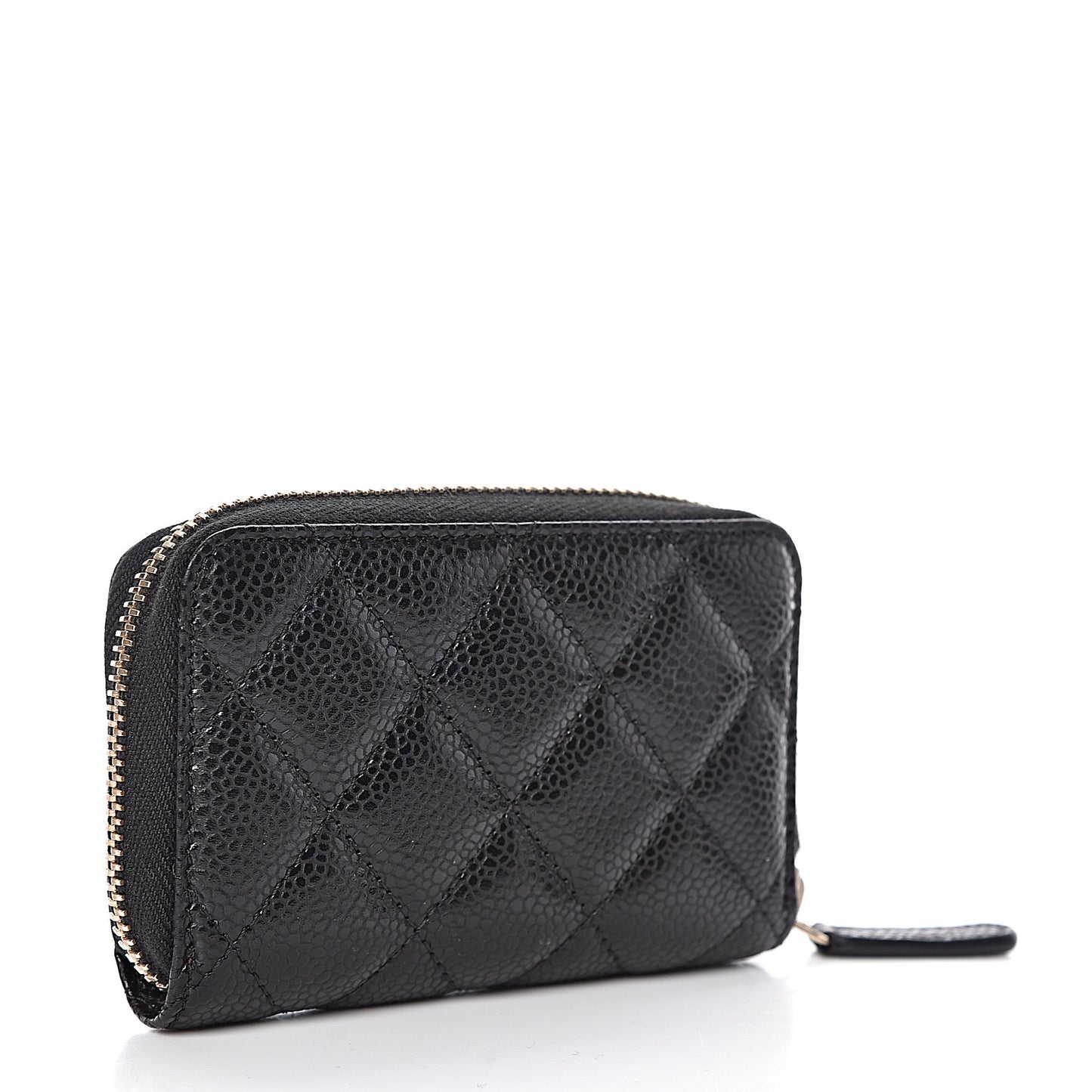 Caviar Quilted Zip Coin Purse Black