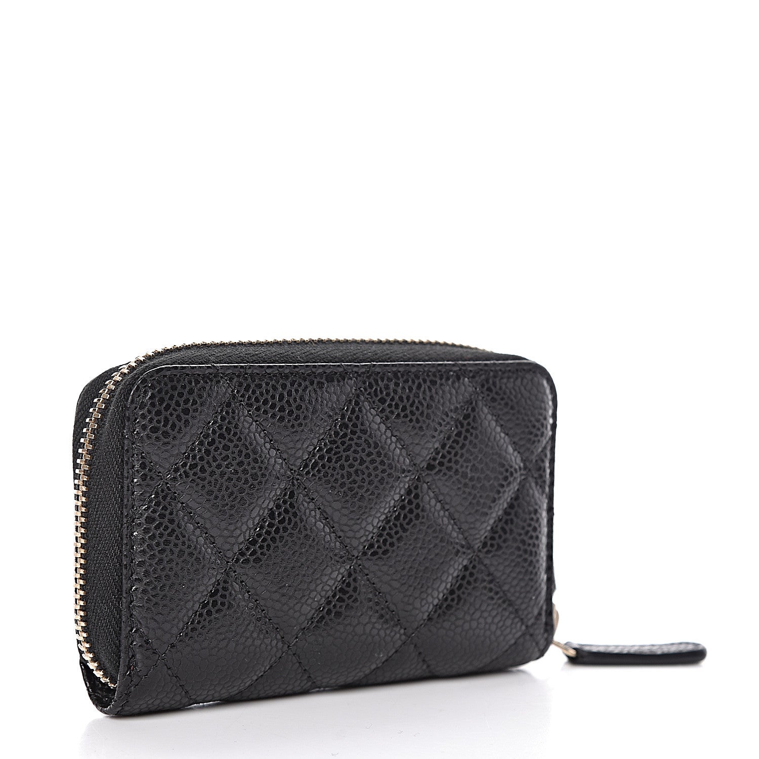 Chanel Caviar Quilted Zip Coin Purse Black 3 of 8