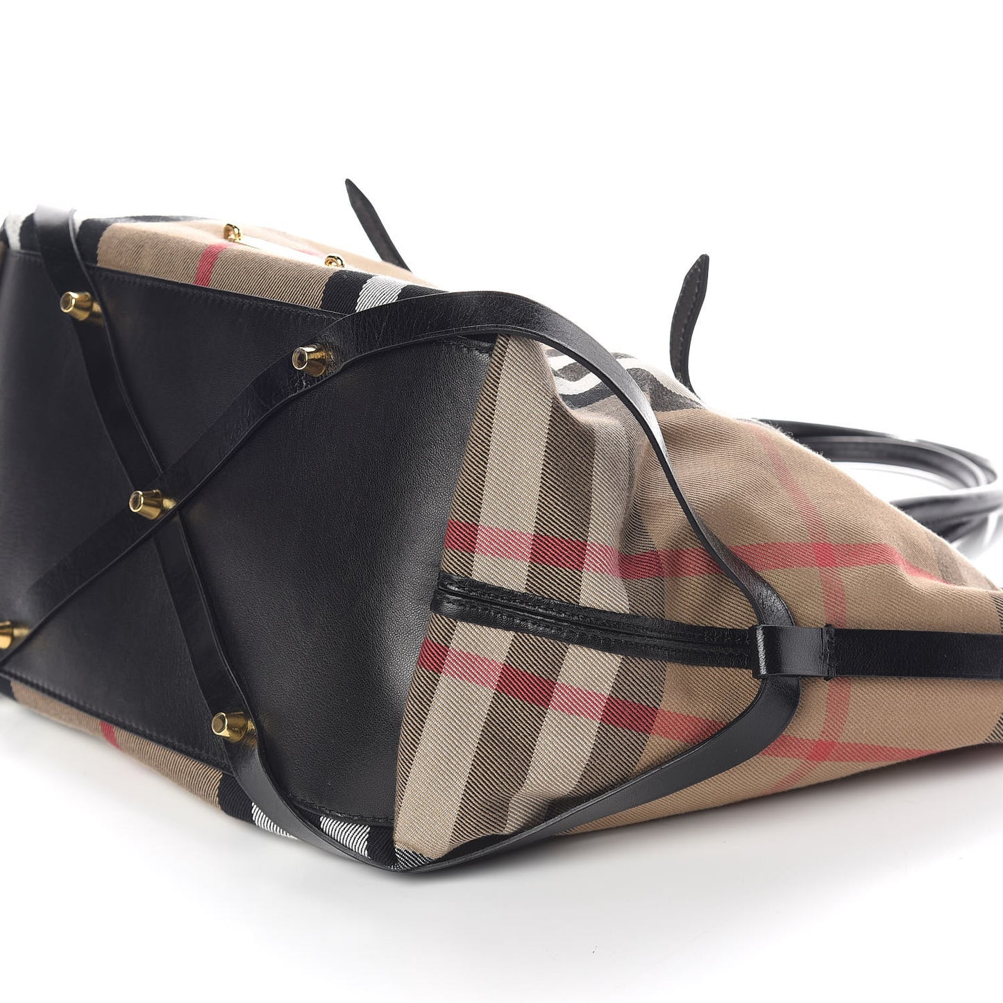 House Check Bridle Calfskin Medium Salisbury Tote Black