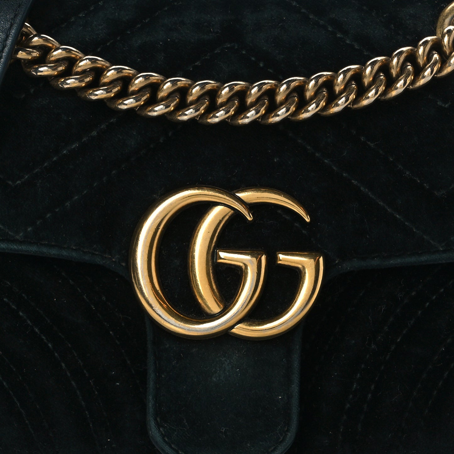 Velvet Matelasse Mini GG Marmont Shoulder Bag Black