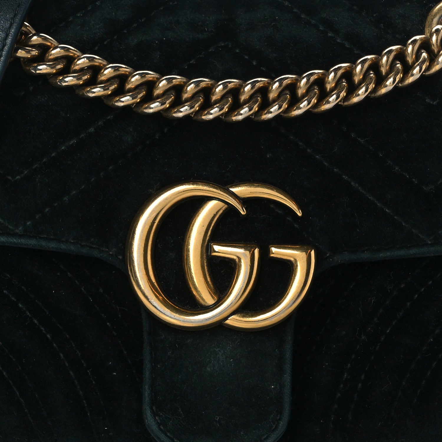 Gucci Velvet Matelasse Mini GG Marmont Shoulder Bag Black 8 of 17