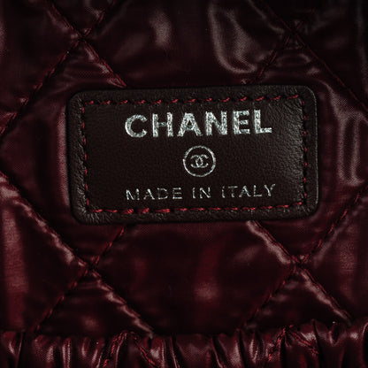 Chanel Lambskin Quilted Large Curvy Pouch Cosmetic Case Black 6 of 7