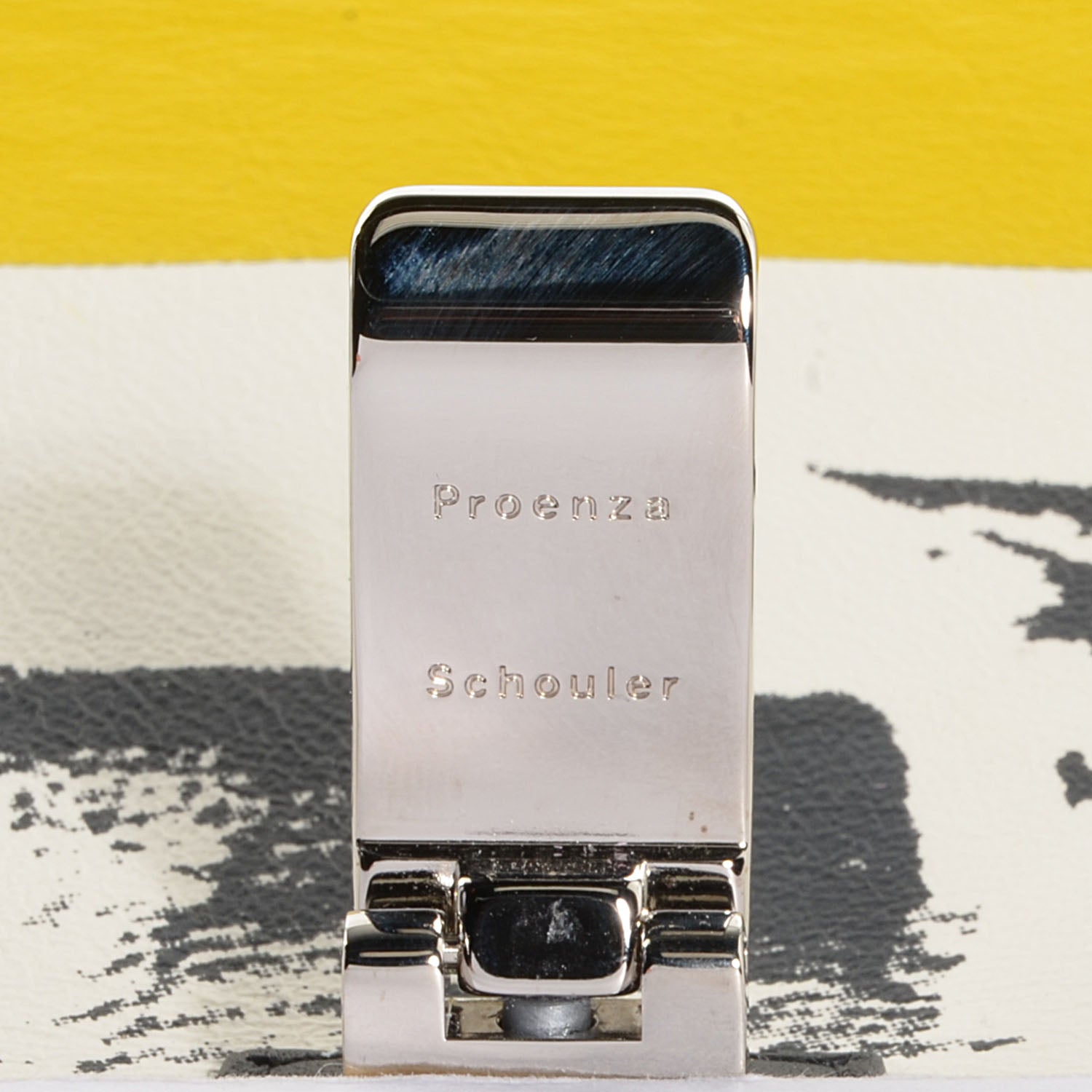 Proenza Schouler Lambskin Small Printed Lunch Bag Clutch Black White 10 of 10