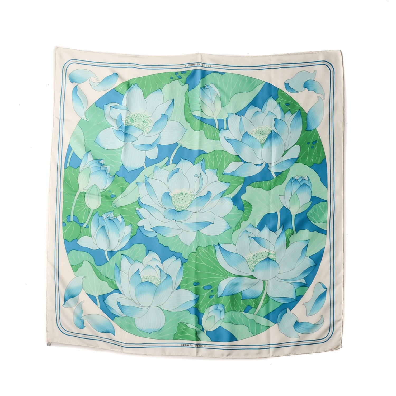 Hermes Silk Fleurs de Lotus Scarf 90 3 of 10