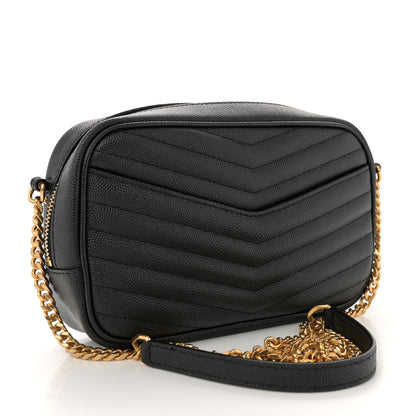 Saint Laurent Grain De Poudre Matelasse Monogram Mini Lou Camera Bag Black 3 of 11