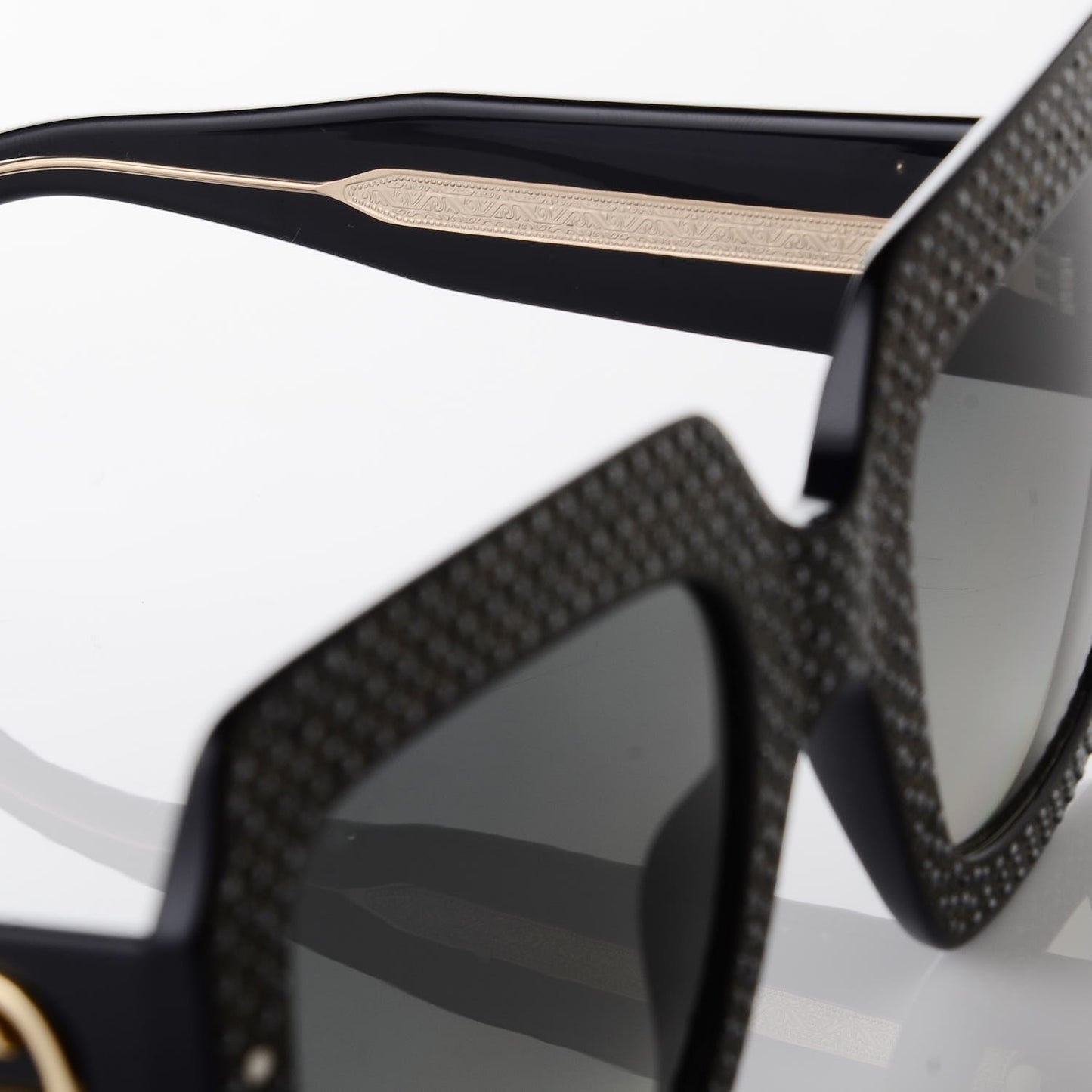 Crystal Square Frame Sunglasses GG3861/S Black