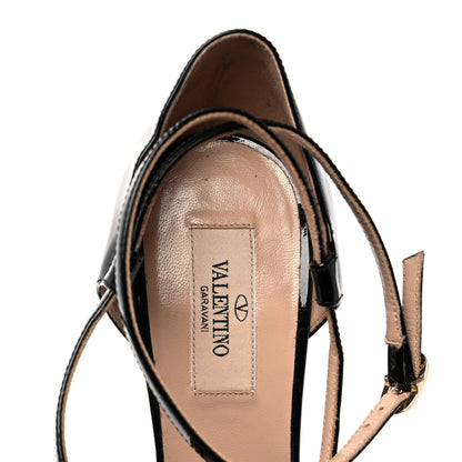 Valentino Garavani Patent Cutout Tango Mary Jane Pumps 38 Black 7 of 8