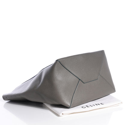 Celine Drummed Calfskin Medium Horizontal Cabas Phantom Grey 4 of 8