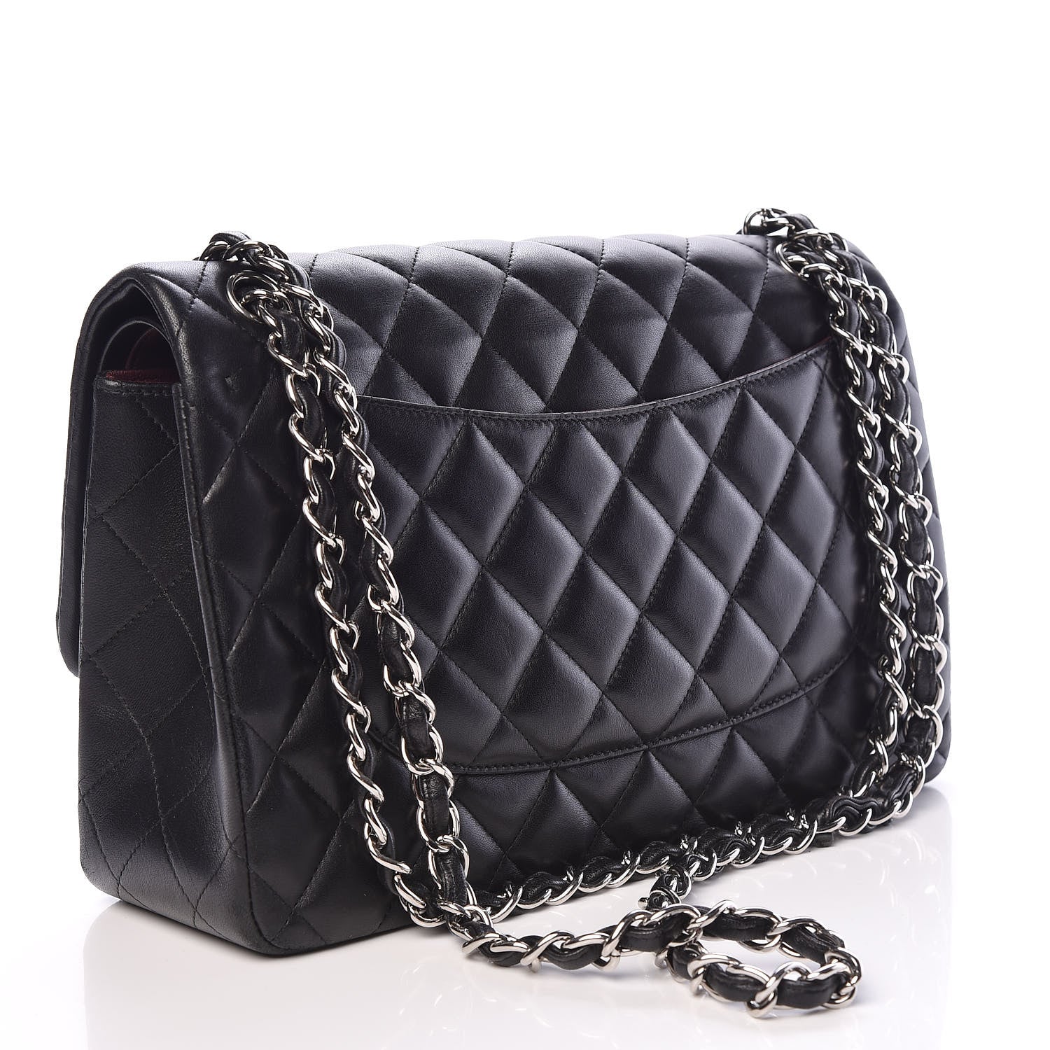 Chanel Lambskin Quilted Jumbo Double Flap Black 3 of 13