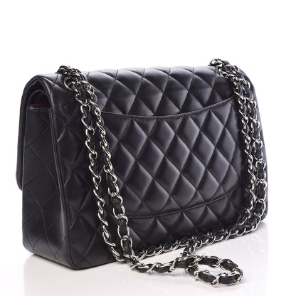 Chanel Lambskin Quilted Jumbo Double Flap Black 3 of 13