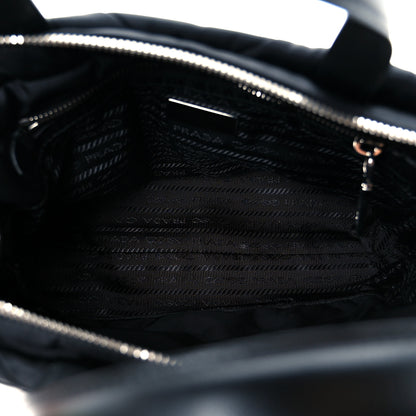 Prada Re-Nylon Nappa Triangle Quilted Padded Double Handled Zip Pocket Tote Black 5 of 13