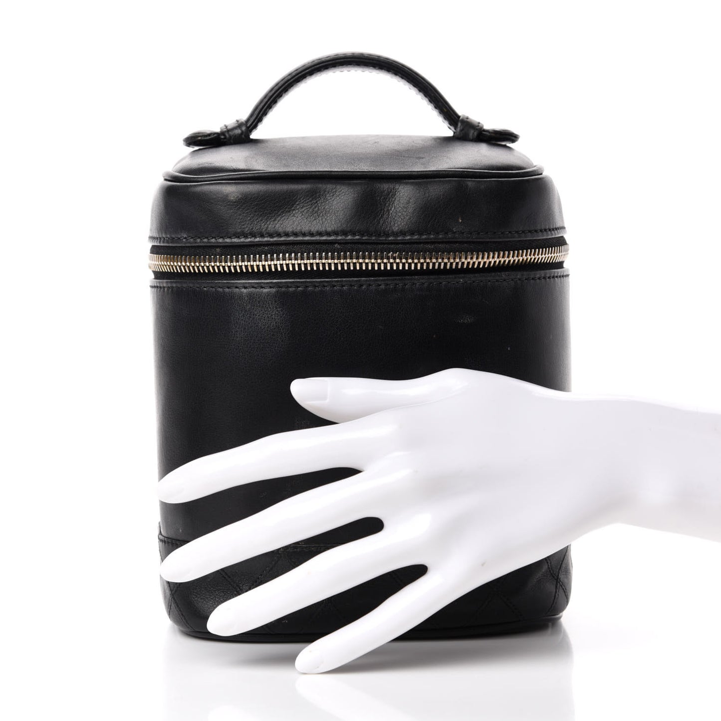 Lambskin Vanity Cosmetic Case Black