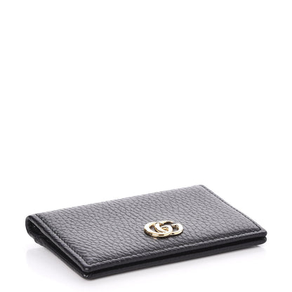 Gucci Pebbled Calfskin GG Marmont Card Case Black 4 of 8