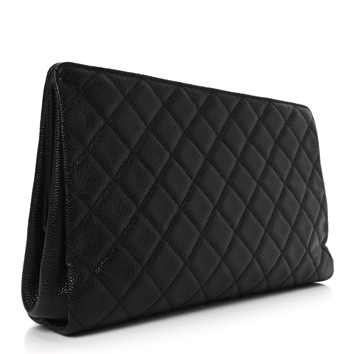 Caviar Quilted CC Large Clutch Black