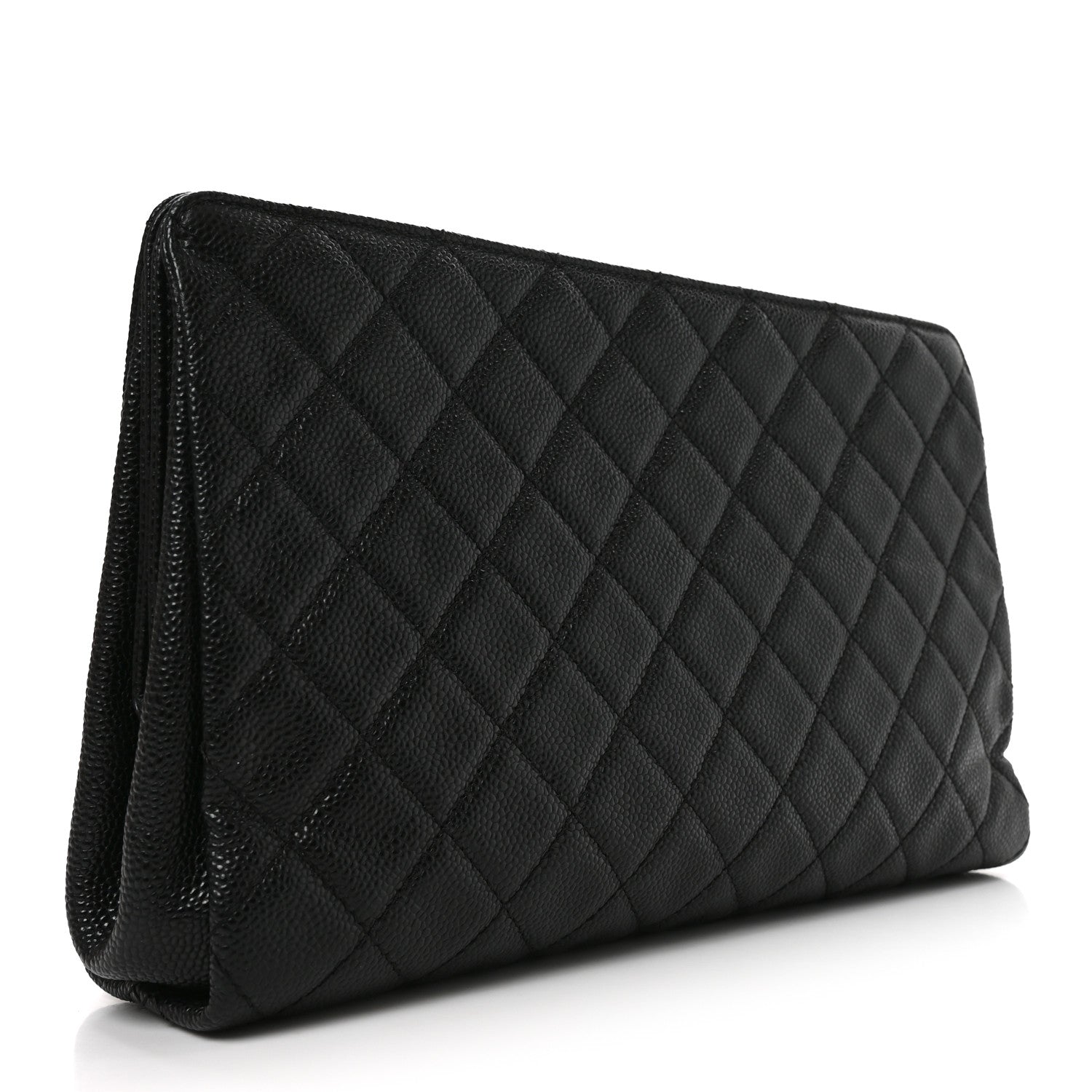 Chanel Caviar Quilted CC Large Clutch Black 3 of 10