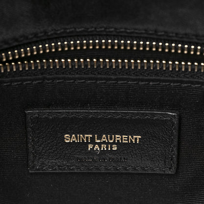 Saint Laurent Lambskin Quilted Medium Loulou Puffer Monogram Chain Satchel Black 5 of 9