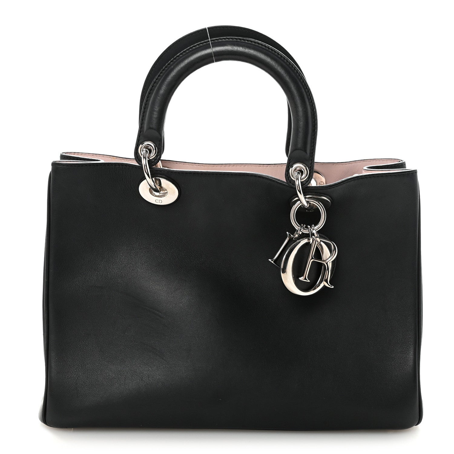 Christian Dior Smooth Calfskin Medium Diorissimo Tote Black Rose Poudre 1 of 10