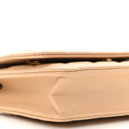 Chanel Caviar Quilted Wallet On Chain WOC Light Beige 8 of 10